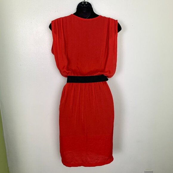 Zara Red Sleeveless Belted Mini Dress - Picture 5 of 7
